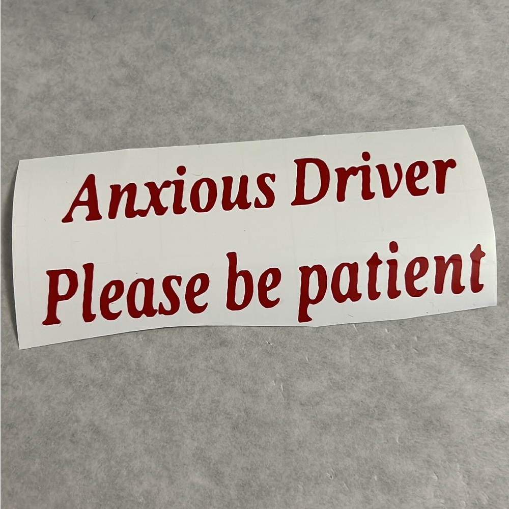 Anxiety car decal